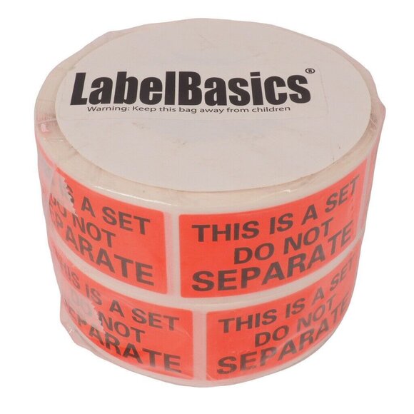 This is a Set Do Not Seperate FBA 1000 Labets 1 x 2 Inch Red Label Basics - Picture 1 of 1